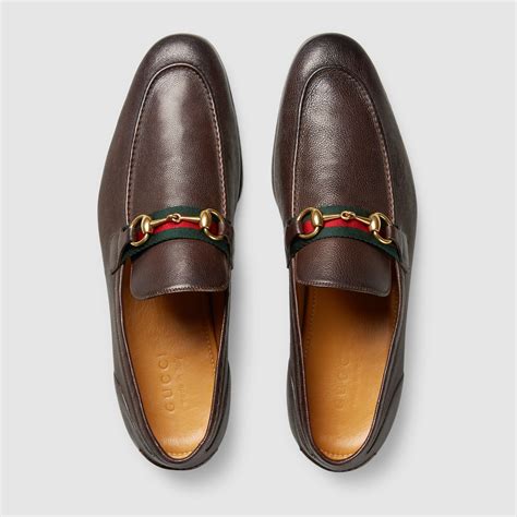 leather sole with a rubber insert gucci loafer|Men's loafer with leather Web .